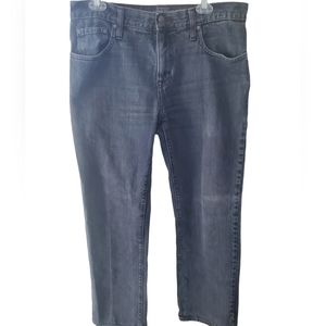 Old Navy Famous Mens Jeans 34X32 Med Wash Straight Fit Denim Black 100% Cotton